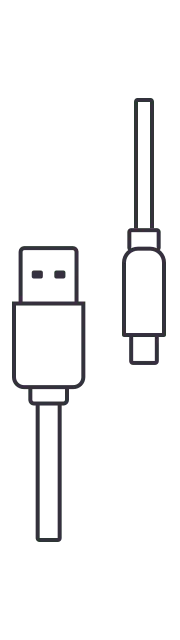 Type-C şarj kablosunu gösteren bir resim.